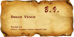 Besze Vince névjegykártya